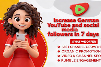 increase german youtube and social media followers in 7 days