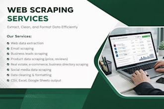 scrape web data, emails, business leads, and extract data into excel or cs