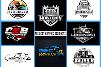 design trucking transport logistics dispatching or towing truck logo