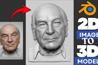convert your 2d photo into a 3d printable 3d head bust stl for 3d printing