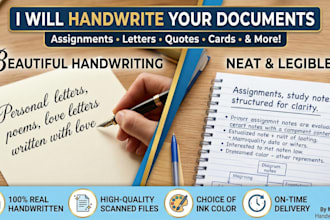 provide professional manual handwriting services for your documents
