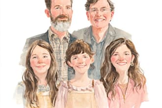 paint an amazing family portrait in watercolor