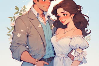 make a realistic couple portrait for gifts or decor