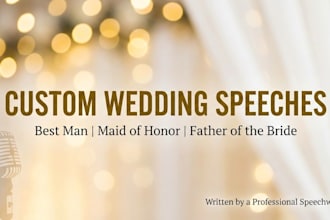 write a heartfelt best man, wedding, or special event speech