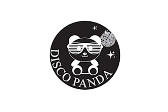 create vibrant classic a disco panda logo