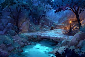 create an cinematic game landscape environments