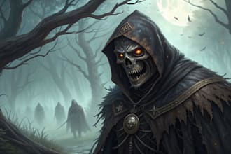 draw a fantasy character ilustration horror art