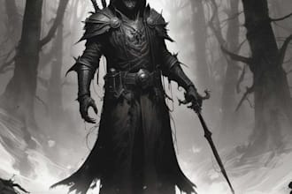 draw realistic dark fantasy art and horror illustrations