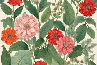 draw botanical illustration of flower illustration