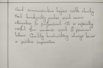 do neat and professional handwriting in english