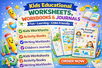 design educational kids worksheets activity book stem course workbook journal