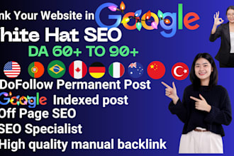 be your off page SEO specialist high da white hat  backlink manual link building