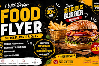 design modern food flyer for restaurant and cafe