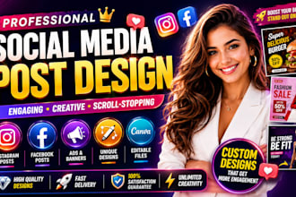 design social media posts posters covers ads designs for instagram, facebook