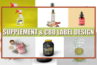 premium label design, cbd, hemp oil, food product packaging label design