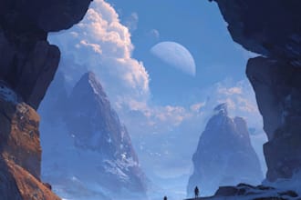 make a fantasy and sci fi game environment backgrounds