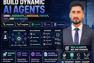 build dynamic ai agents using langgraph, langchain, fastapi, rag, and databases