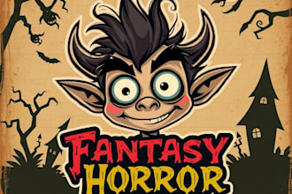 vintage fantasy horror fun cartoon character for logo