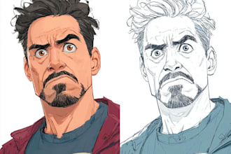 draw your character in cartoonish or marvel or anime style