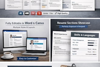 design a professional, modern and ats friendly resume or CV