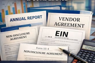 prepare llc annual report compliance document ndas service vendor agreement ein