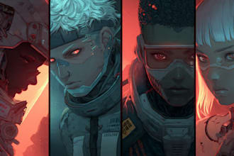 make sci fi character illustration or sci fi character