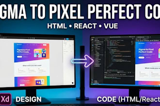 convert figma, xd, PSD to pixel perfect HTML, react or vue