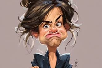 draw avatar in cartoon vector caricature portrait