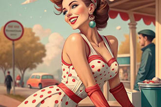 do a beautiful and very sexy pin up girl style illustrations
