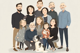create a realistic group portraits from separate photos