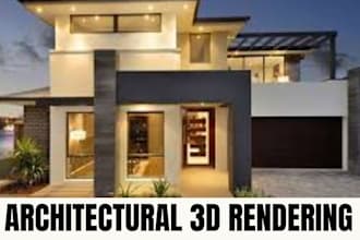 design house exterior and architectural 3d rendering of home