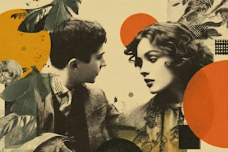 make a poster design in a retro vintage style