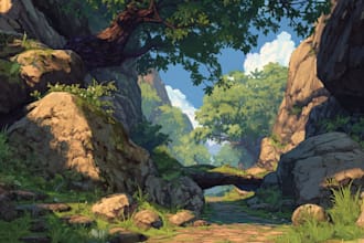 make a 2d game environment background art