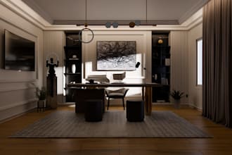 create photorealistic office interior 3d visualization and render