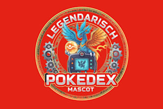 create awesome style legendarisch pokemon pokedex mascot logo design