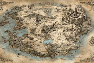 make fantasy city map for dnd map illustration world vector map novels board gam