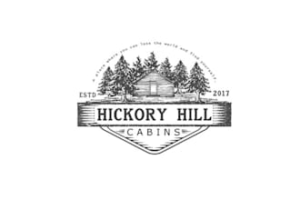 design monogram vintage hill cabin rental logo