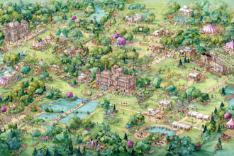 design elegant hand painted watercolor maps for events