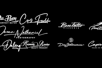 design custom luxury signature scripted typography logo