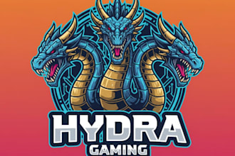 make new style hydra dragon e sport mascot logo for your brand