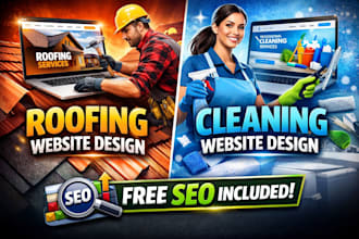 design, roofing, cleaning, construction websites design using wordpress