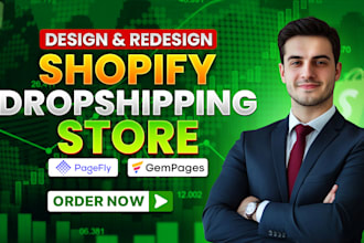 build shopify store design, shopify dropshipping store, shopify website