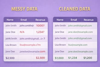 transform messy data into error free, usable datasets