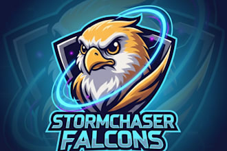 design a modern falcon mascot logo with t shirt design