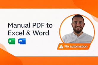 convert PDF to excel, excel to PDF, word to excel manually