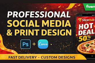 do social media posts and print graphics
