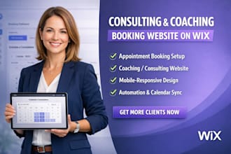 design stunning consulting or coaching appointment booking website on wix