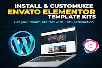 install and customize envato elements elementor template kits