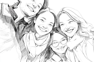 make you a lineart portrait of your friends and family