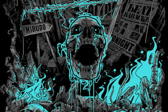 design a brutal and aggressive metal logo for your t shirt or merch